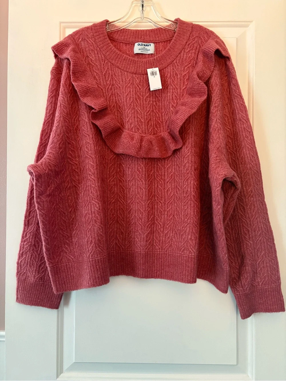 NWT Old Navy Wool-Blend Cropped Ruffle Sweater